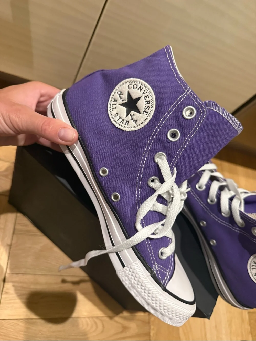 Converse Purple High Top Sneakers - Picture 2 of 3